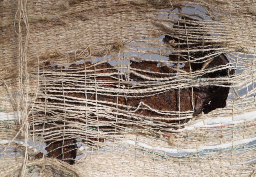 Artwork of fibre and found objects